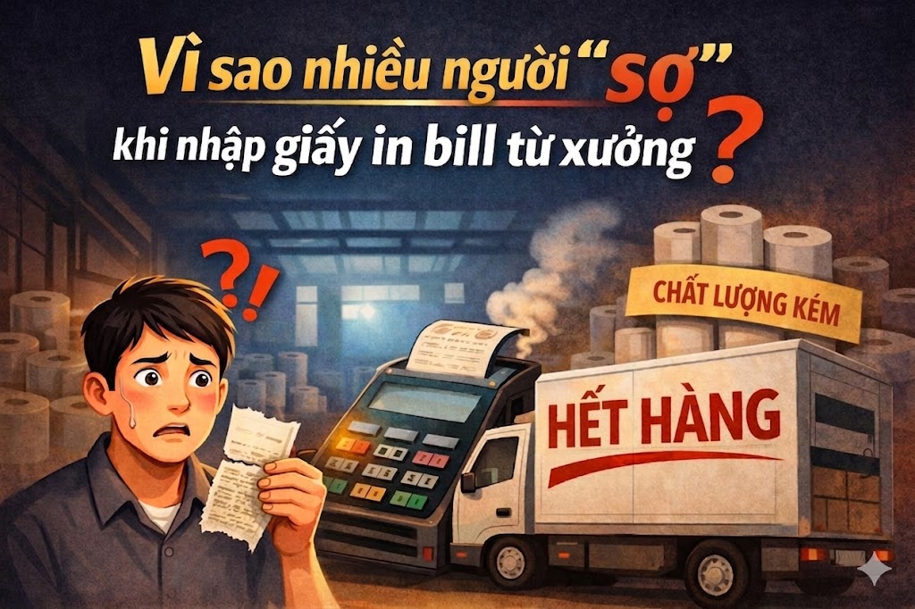 Nỗi lo khi nhập giấy in bill chất lượng kém Nỗi lo nhập giấy in bill chất lượng kém và thiếu hụt hàng hóa.